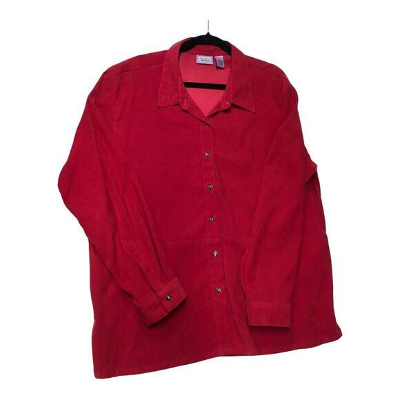 Premier International ladies plus‎ 2XL Red button up Long Sleeve Faux Suede - Picture 5 of 7